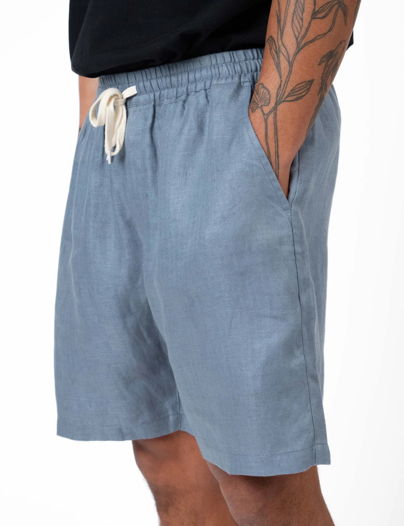 MR SIMPLE Burbank Herringbone Short slate blue