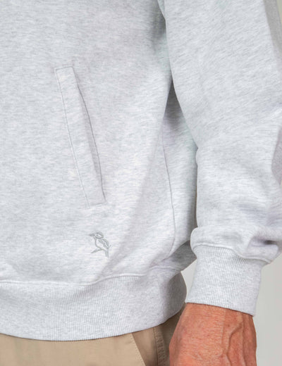 MR SIMPLE Isaac Hooded Fleece Pullover grey marle
