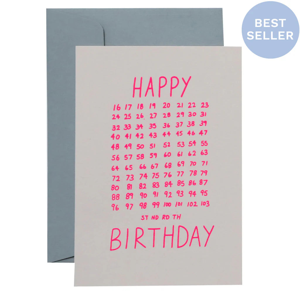 ME & AMBER Fill In Bday neon pink on blush