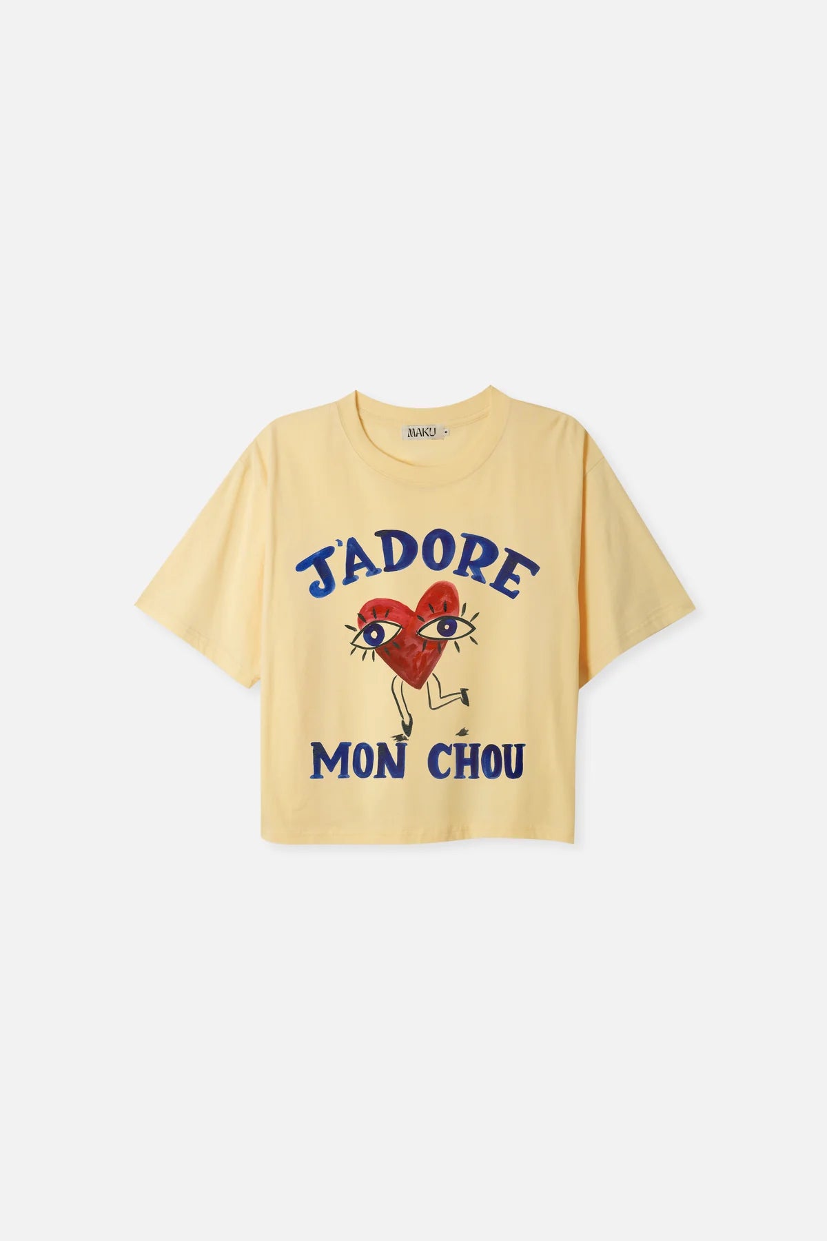 MAKU J'adore Mon Chou Boxy Crop Tee butter