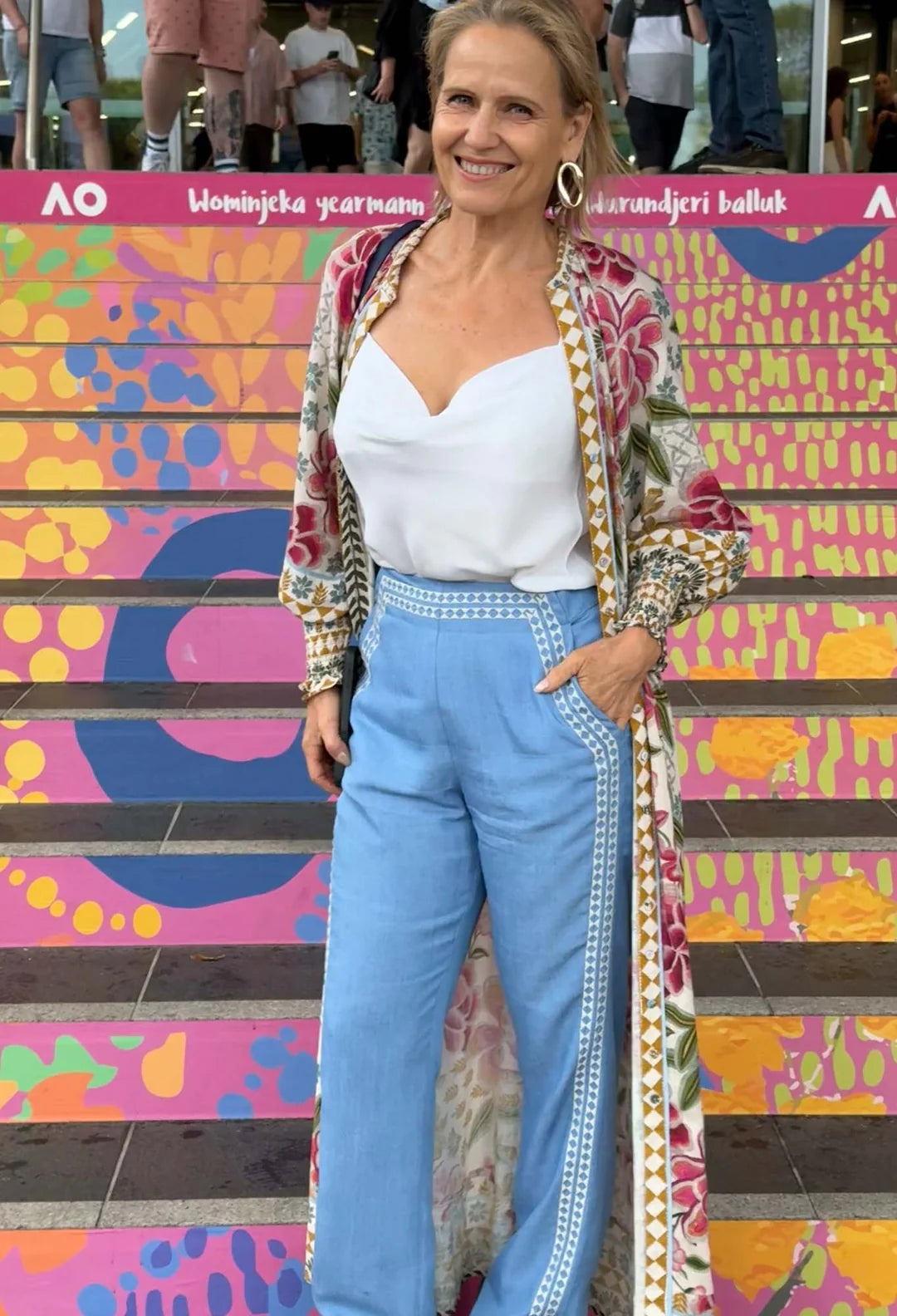 ONCE WAS Carmen Viscose Linen Maxi Dress