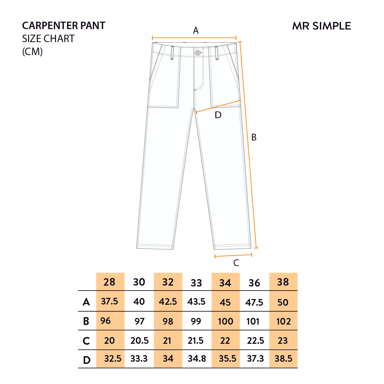 MR SIMPLE Carpenter Pant vintage black