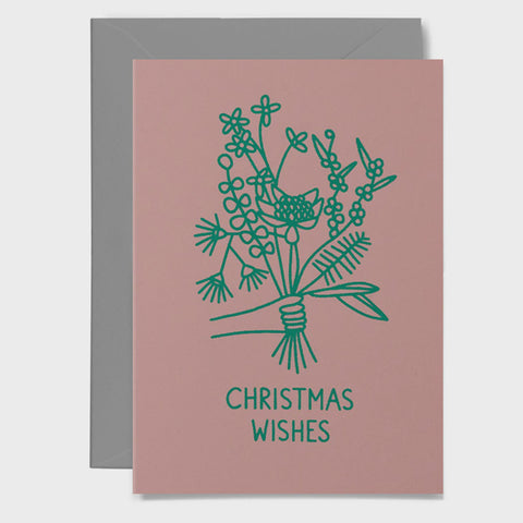 ME & AMBER Christmas Bunch green on pink