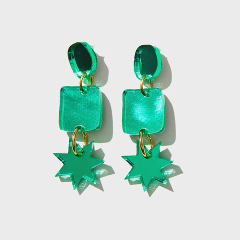 EMELDO DESIGN Bellatrix Earrings green mirror