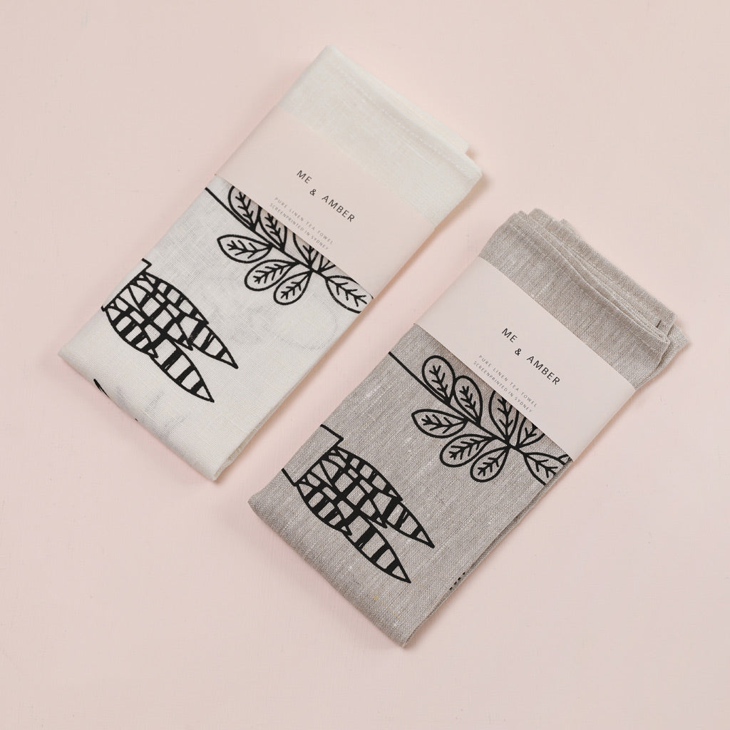 ME & AMBER Pot Plants Tea Towel