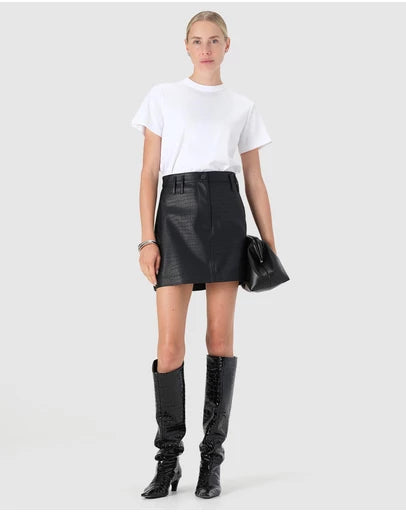 ELKA COLLECTIVE Akari Mini Skirt black croc