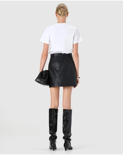 ELKA COLLECTIVE Akari Mini Skirt black croc