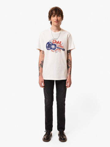 NUDIE JEANS Roy Gitarr T-Shirt offwhite
