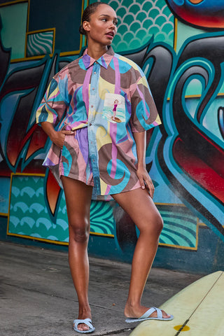 CIRCULAR by MAUD ALICE DAINTY Splash Short wave print