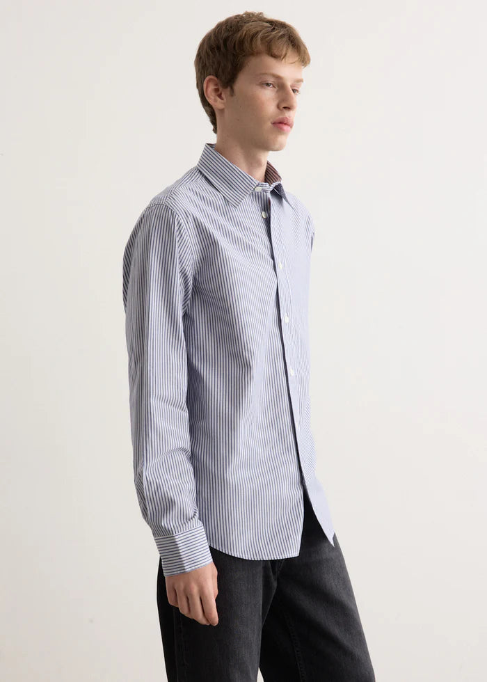 NN07 Colby Shirt navy stripe