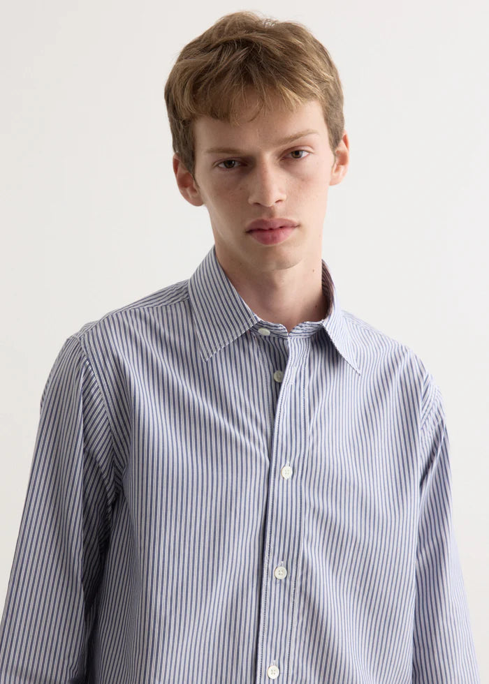 NN07 Colby Shirt navy stripe
