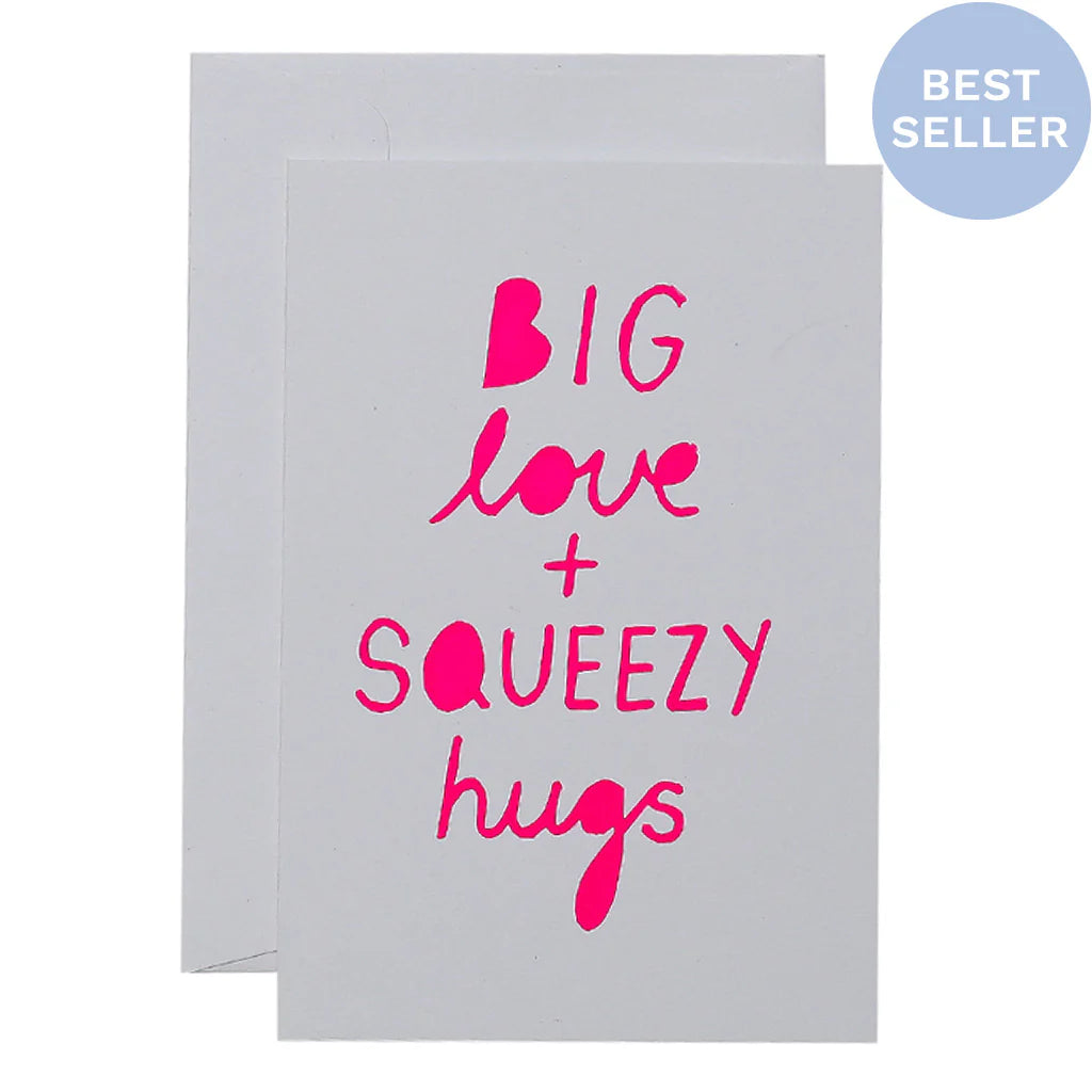 ME & AMBER Squeezy Hugs neon pink on white