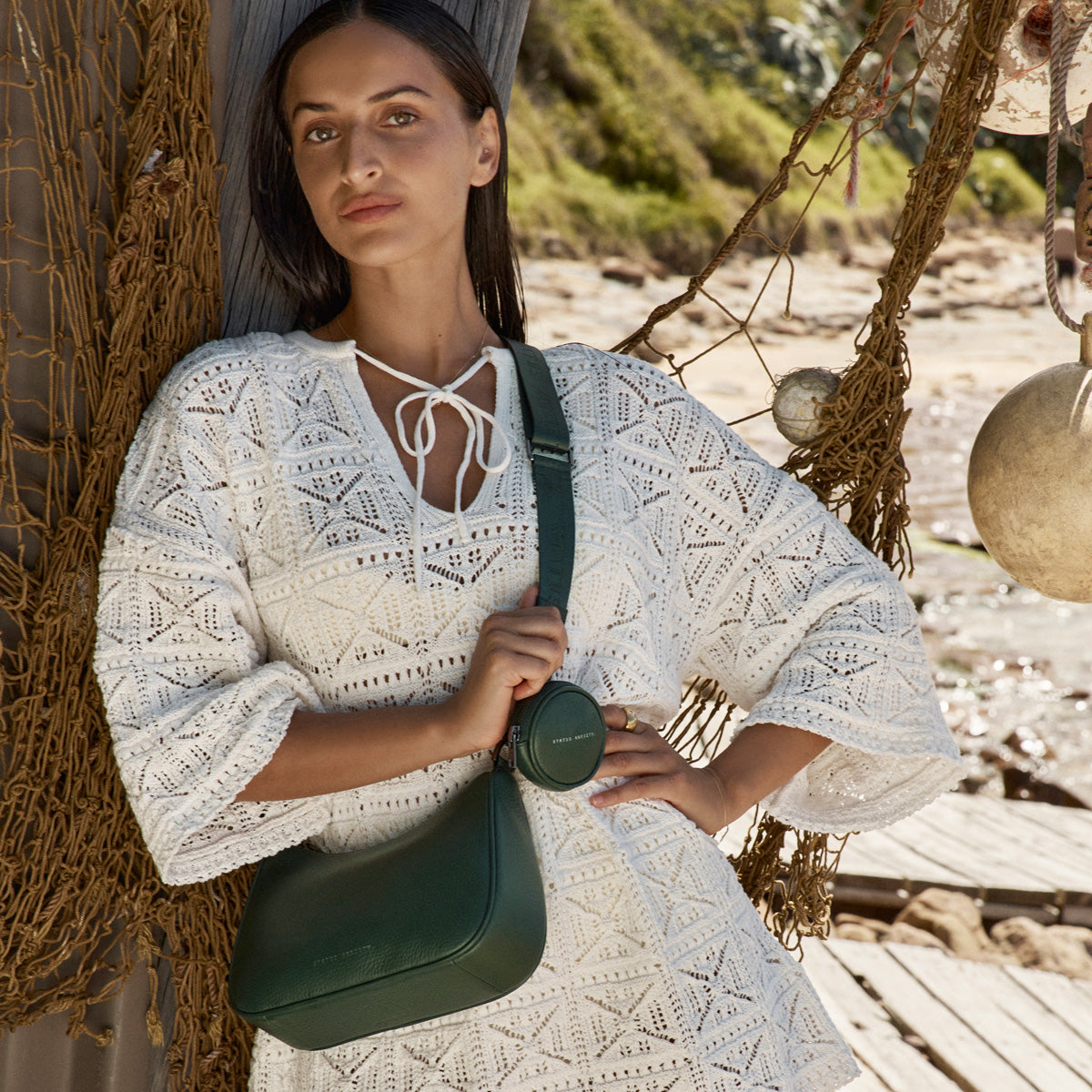 STATUS ANXIETY Webbed Strap Thin green