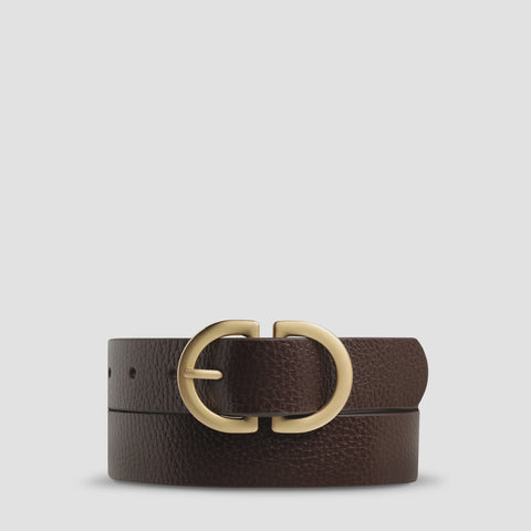 STATUS ANXIETY In Reverse Belt choc/gold