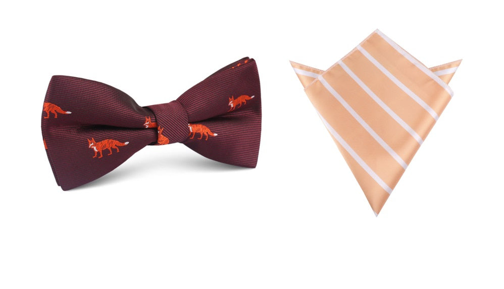OTAA Burgundy Fox Bow Tie Set