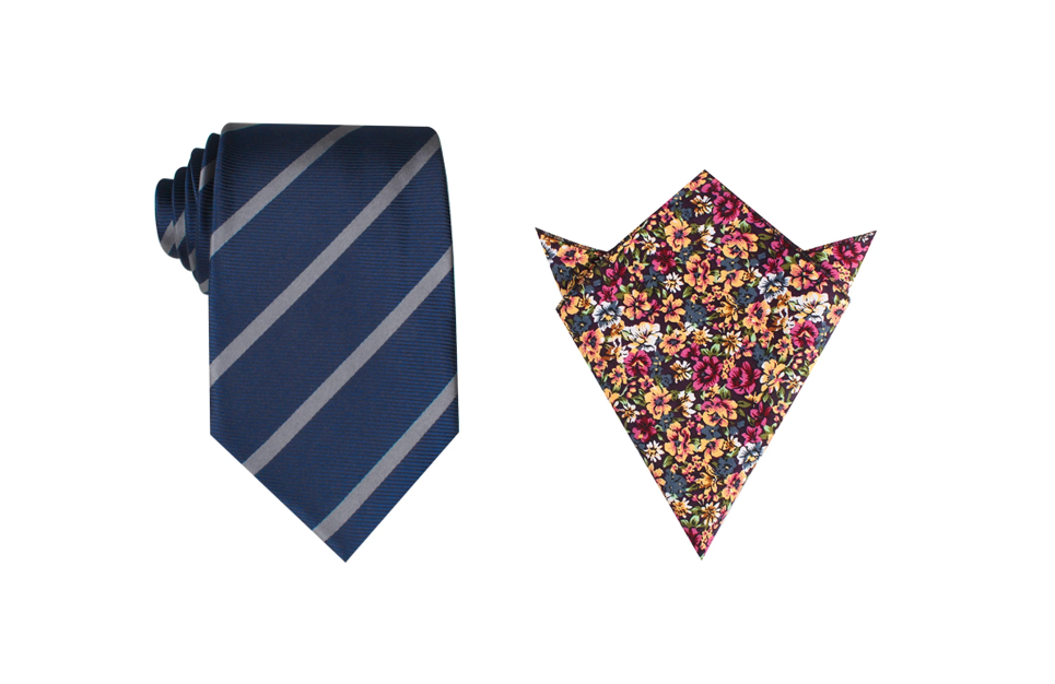 The OTAA Navy Blue with White Polka Dots Skinny Tie