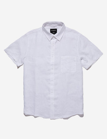 MR SIMPLE Linen Short Sleeve Shirt white