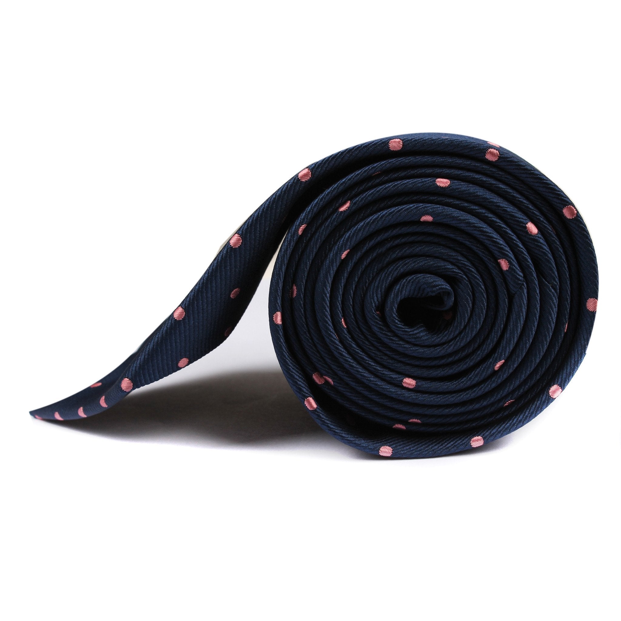 OTAA Navy Blue With Pink Polka Tie Set