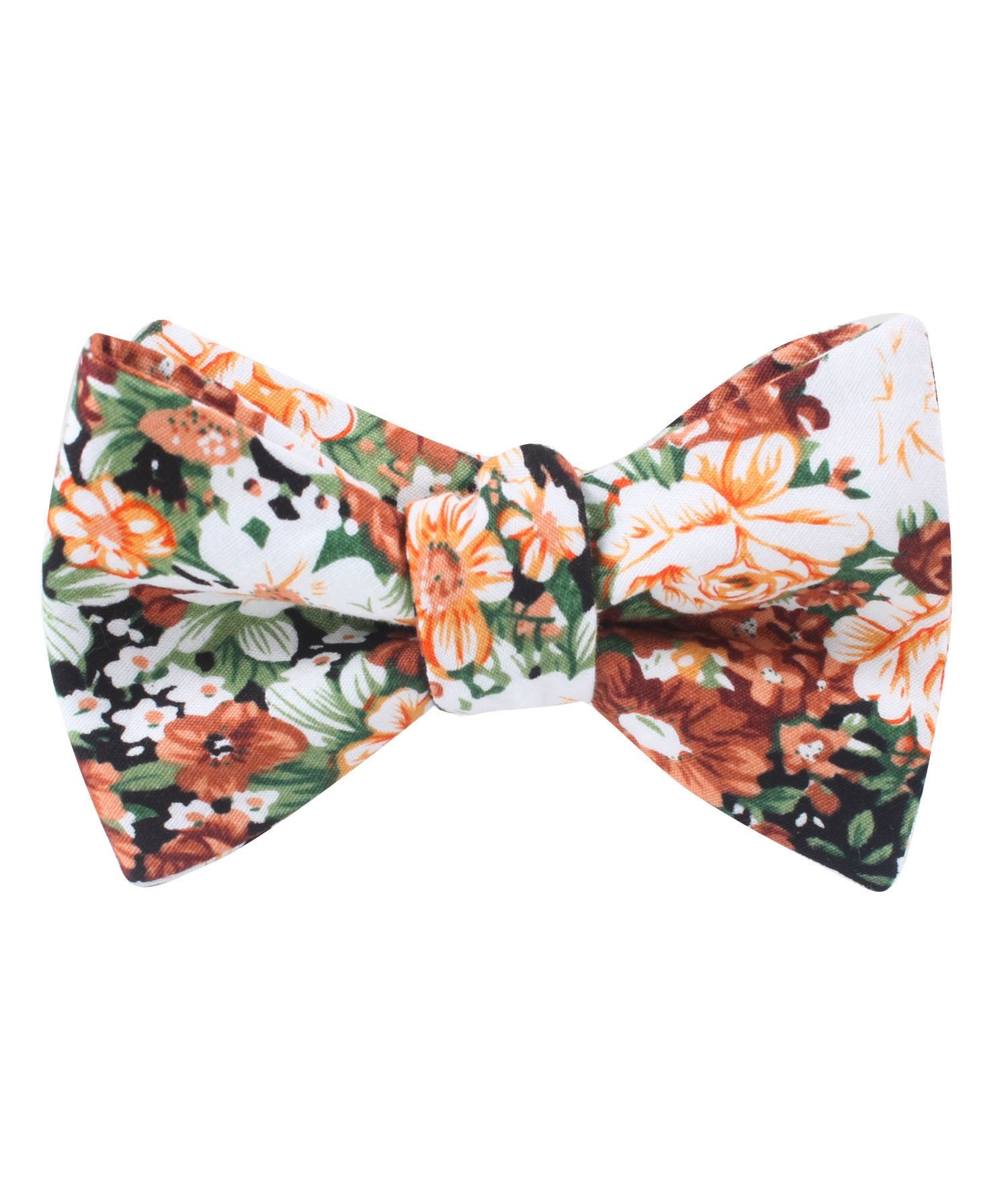 OTAA San Pietro Orange Floral Bow Tie Set