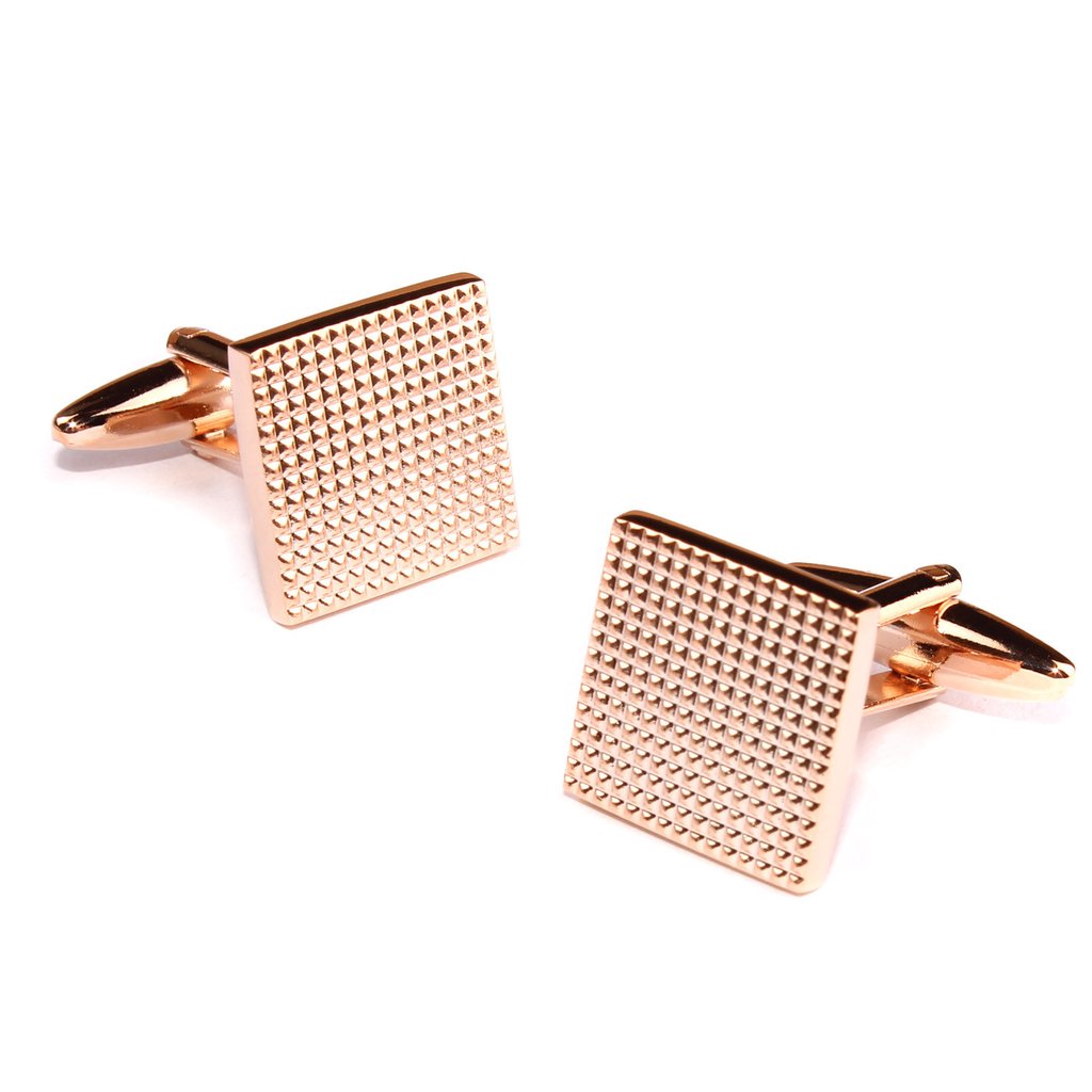 OTAA Square Studded Rose Gold Cufflinks rhodium plating and rose gold