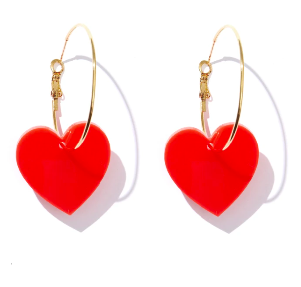 EMELDO DESIGN Valentine Hoops gold with neon red