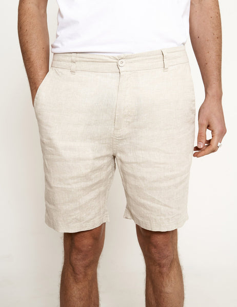 MR SIMPLE Tanner Linen Short natural - Robe
