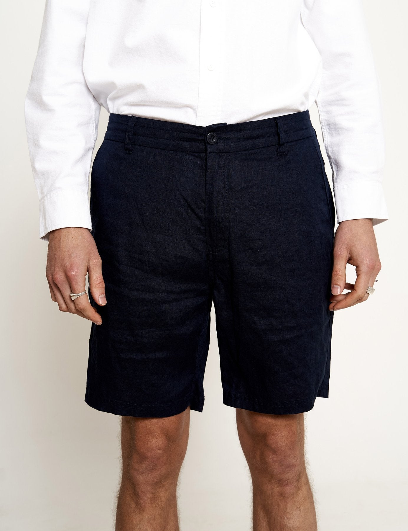 MR SIMPLE Tanner Linen Short navy