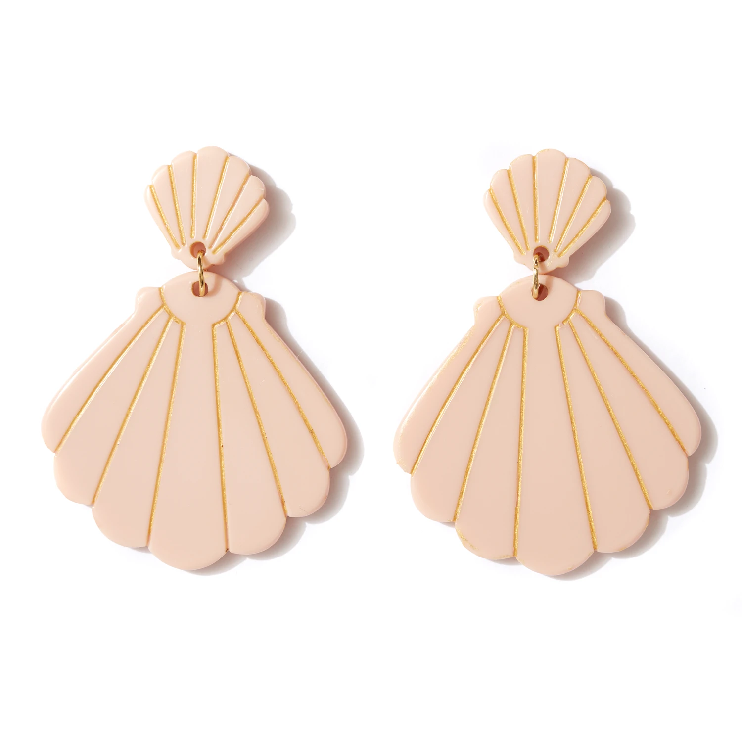 EMELDO DESIGN Shell Drop Earrings musk w gold