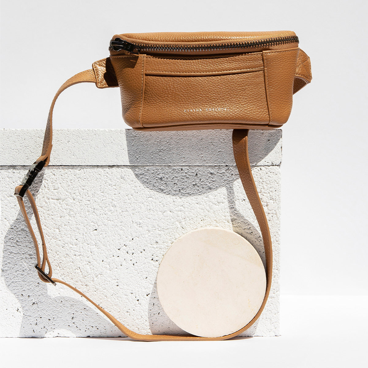 STATUS ANXIETY Best Lies Bum Bag  camel