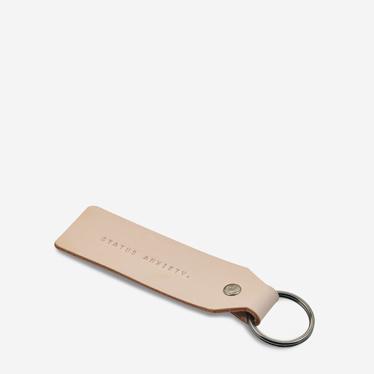 STATUS ANXIETY If I Stay Keyring tan