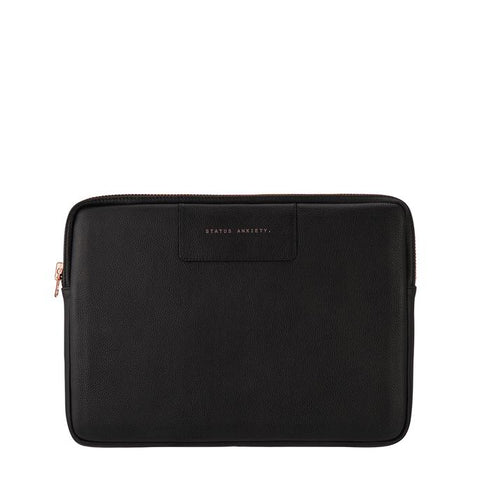 STATUS ANXIETY Before I Leave Laptop Case Black Rose Gold
