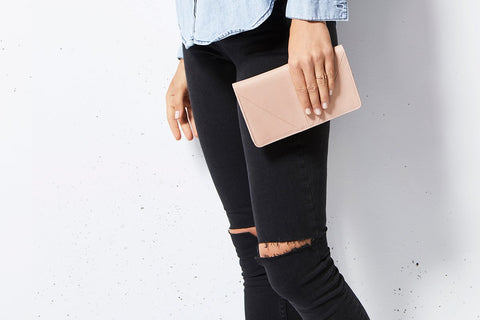 STATUS ANXIETY Triple Threat wallet dusty pink